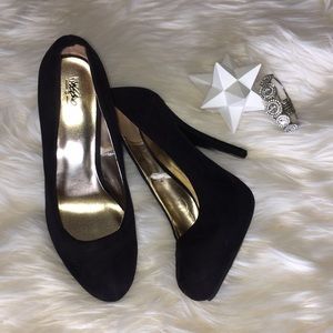 Massimo Black Suede Heels
